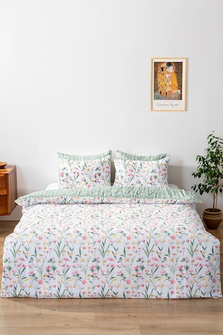 Botanical Çift Kişilik Nevresim Takımı Pamuklu Renkli