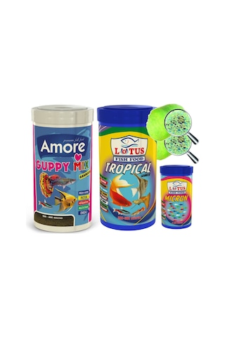 Guppy 250ml, Tropikal 250ml, Mikron 100ml Yavru Yemi