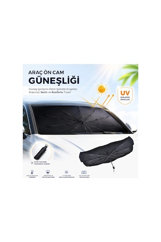 Bay Tüm Araçlara Uyumlu Katlanır Şemsiye Oto Ön Cam Güneşliği Perde Gölgelik Uv Blok Najmaddin