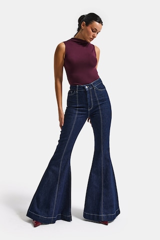 Itsbasic Kadın İndigo 7s6-50 Flare Fit Viskon Kumaş Elastan Denim Jean