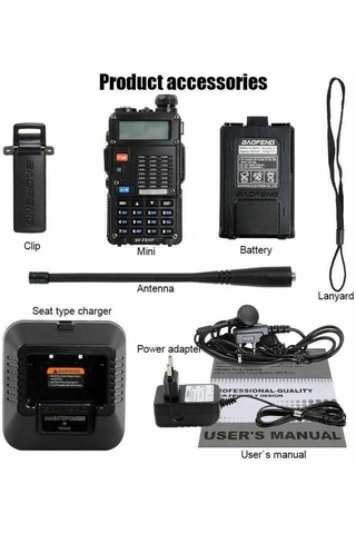 Valkyrie Baofeng BF-F8HP Dual Band 8 W Profesyonel El Telsizi - 3. Nesil Uv-5r