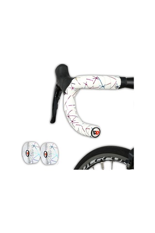 Lemestar Süper Dayanıklı Yol Bisikleti Kol Tapası - Pu+eva Malzeme, Sugeçirmez, Kaymaz - Renkli Çizgi Deseni - 2 Adet Set Beyaz-renkli Çok Renkli