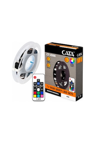 Cata Ct-4566 Rgb Şerit Led Set 3 Metre Usb Girişli Uzaktan Kumandalı Tv Arkası Aydınlatma Çok Renkli