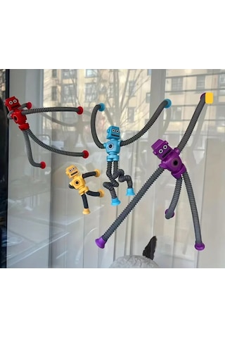 Işıksız Vantuz Yapışkan Teleskobik Robot Eğitici Figür Oyuncak