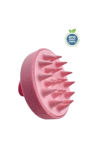 Slikon Saç Masaj Fırçası Şampuan Tarağı Pembe