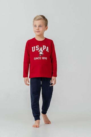 U.S. Polo Assn. Erkek Çocuk Pijama Takımı Baskılı Kırmızı Uzun Kol Pijama Takımı Us2639-c-v2 Us2639-c-v2