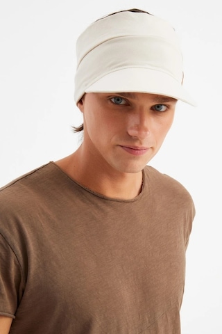 Erkek Uv Koruyuculu %100 Pamuklu Penye Tenis Golf Stil Vizör Şapka Siperlik - Tek Ebat / Bej Bej