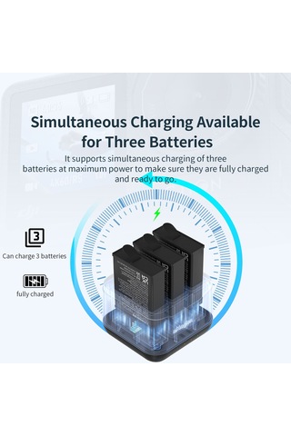 Amagisn Aa10 3 Yuvalı Pil Şarj Cihazı Tip-c Tf Kart Siyah