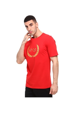 Raru S.P.Q.R Erkek %100 Pamuk T-Shirt Ares Kırmızı Çok Renkli