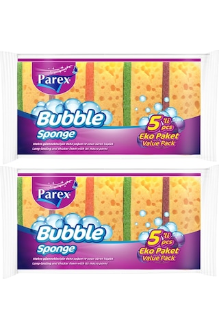 Bubble Sünger Düz 5'li İkili Set