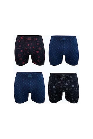 Malabadi Erkek Desenli 4 Lü Premium Collection Modal Uzun Boxer 4m250 Set-2