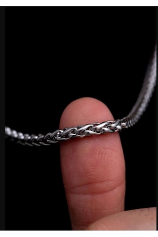 Yuvarlak Kral Model Çelik Erkek Kolye Zincir 4.5mm Gümüş