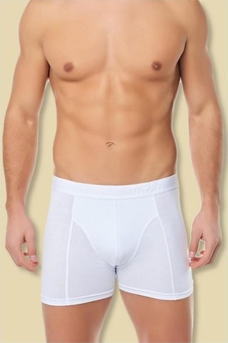 Tutku Erkek Beyaz 8Li Likralı Boxer 001