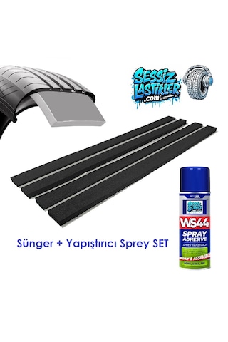 Oto Lastik Yalıtım Süngeri - 4'lü Set- Sprey Yapıştırıcı