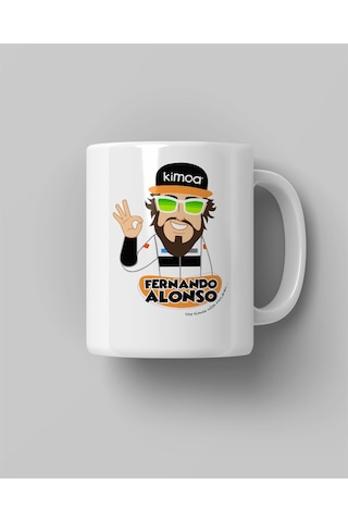 Fernando Alonso Mcl Baskılı Beyaz Kahve Kupa Bardak