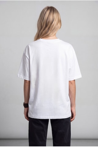 Black Nova Oversize Baskılı Unisex %100 Pamuk T-shirt Live Free Beyaz