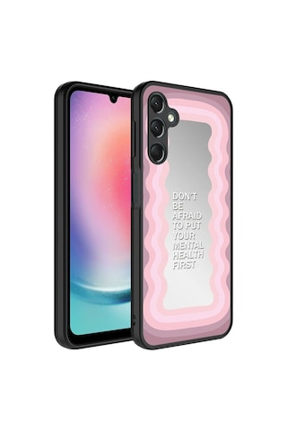 Samsung Uyumlu Galaxy A14 Kılıf Aynalı Desenli Kamera Korumalı Parlak Zore Mirror Kapak Ayna