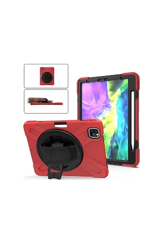 iPad Uyumlu Pro11 2021-2020-2018 Kılıf Shockproof 3 Katmanlı Standlı Zırh Kılıf Kalem Yerli- 5775 Tablet Kılıfı