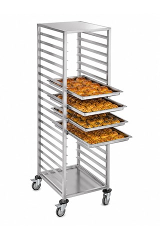 Tepsi Taşıma Arabası , 20li , Frenli Tekerlekli 40x60x160 Çelik
