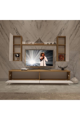 Decoraktiv Eko 5d Mdf Std Retro Tv Ünitesi Tv Sehpası Pera - Beyaz