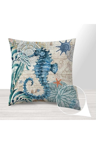 Monyee Deniz Stili Su Geçirmez Dış Mekan Yastık Kılıfı - Ev Dekorasyonuna Klasik Güzellik Ve Deniz Rengi Katın Diğer