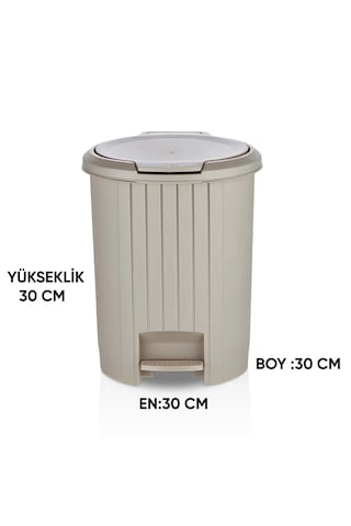 Basmalı & Pedallı Çöp Kovası Kahvrengi