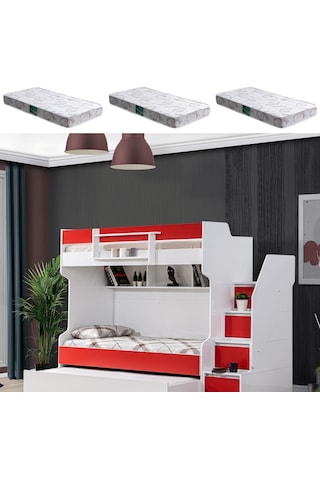 Ranza, Cesur Yavrulu Ranza - Kırmızı 3 Adet Comfort Yatak 90 X 190 CM