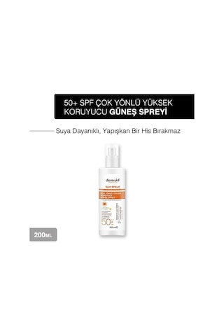 Dermokil Sun Sprey Çok Yönlü Yüksek Koruyucu Güneş Spreyi 50 Spf 200 Ml X 3 Adet