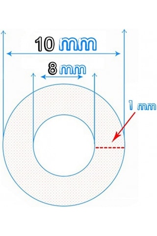 Aletçantam Şeffaf Terazi Hortumu İç Çap 8mm Termosifon Otomobil Kapı Fitili - 10mt