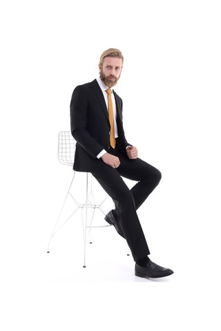 Presto Erkek Takım Elbise Regüle Fit 6 Drop Siyah 572-001 Siyah