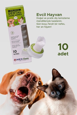 Popitclean Evcil Hayvan Kedi & Köpek Diş Bakım ve Temizleme Mendili