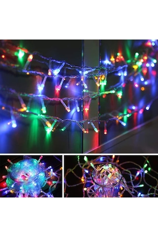 10 Metre 100 Ledli Fişli Led Işık Rgb Karışık Renk Yılbaşı Led Işık Dekor Lambası Yılbaşı Ağacı Işığı Organizasyon Led Işık Düğün Nişan Kına Organizasyon Işığı Yılbaşı Led Işığı