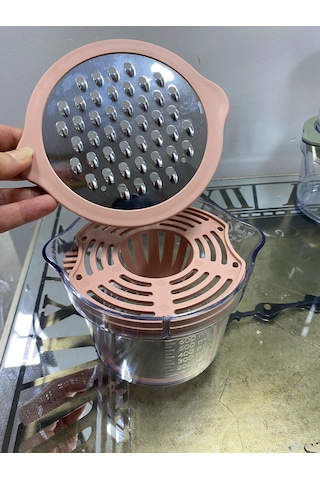 Sıkacak Ve Rende Seti - Çok Amaçlı Rende Ölçüm Kabı Narenciye Limon Sıkacağı Pembe Pudra