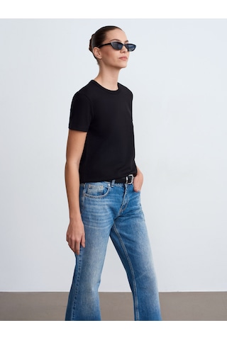 Dilvin 32779 Bisiklet Yaka T-shirt-siyah