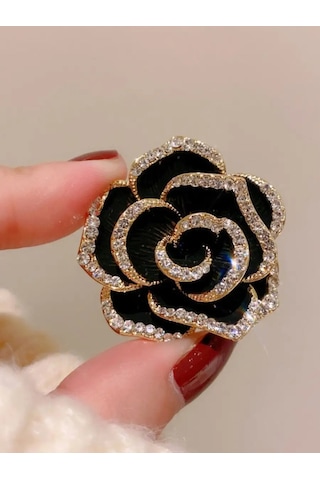 Beautiful Detail Orijinal Gül Desenli Broş 145118040 Siyah