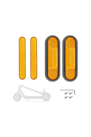 Tenfowee Elektrikli Scooter İçin 4'lü Sarı Reflektörlü Jant Kapak Seti - Sağlık Ve Güvenlik Artırıcı, Su Geçirmez, Tornavida Ve Vida Dahil