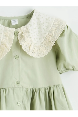 Lc Waikiki Yeşil Bebe Yaka Kız Çocuk Elbise