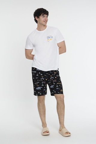 Loft Regular Fit Erkek Pijama Beyaz - Siyah