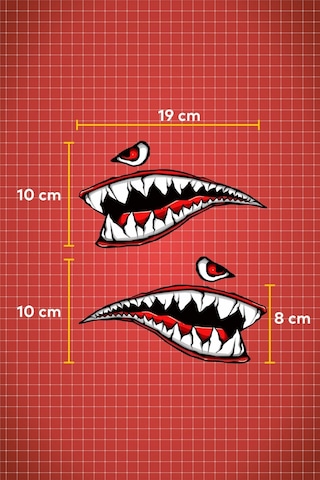 19 X 10 Cm Köpek Balığı Shark Sticker Motor Araba Kask Laptop Sticker