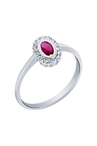 Diamond Line - Gülaylar - Altın 14 Ayar Trend Renkli Taşlı Yüzük