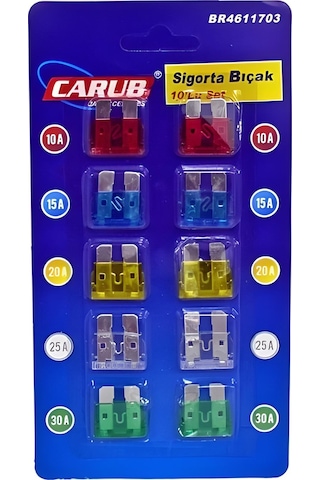 Oto Araba Standart Bıçak Sigorta Seti 10'lu