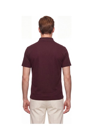 Efor Slim Fit Pamuklu Kıvrılmaz Polo Yaka Bordo Tişört Ts 928