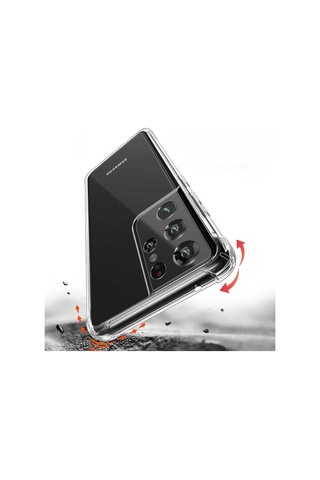 Galaxy S21 Ultra Kılıf Zore Nitro Anti Shock Silikon Kılıf Renksiz
