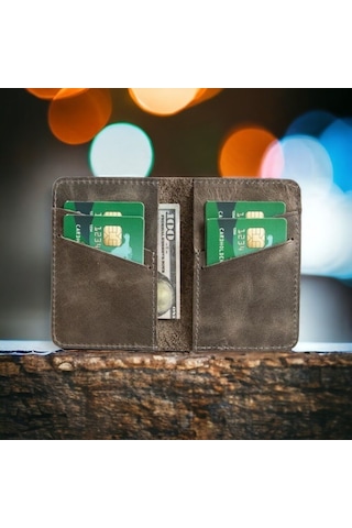 Hepsiuygunn Enrico Slim Deri Kartlık Tn18 Antik Gri Çok Renkli