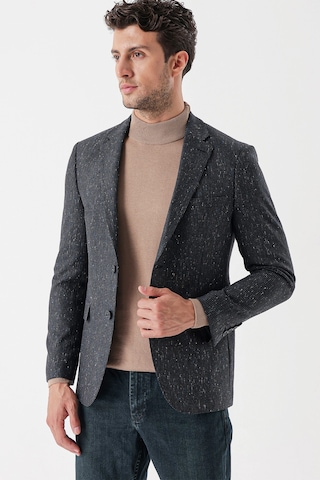 İmza Koyu Antrasit Desenli Mono Yaka Astarlı Çift Yırtmaç 6 Drop Slim Fit Dar Kesim Klasik Ceket 1002235132-koyu Antrasit Koyu Antrasit