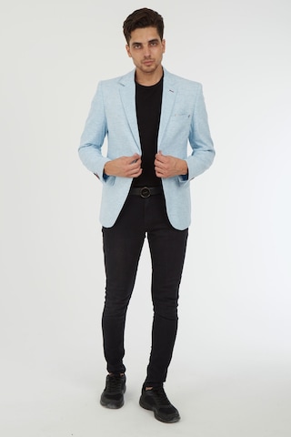 Sposo 5110 Dar Kalıp Yarım Astarlı Buz Mavi Erkek Blazer Ceket Mavi