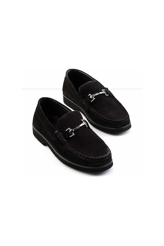 Bambi Siyah Hakiki Deri Erkek Loafer Ayakkabı E01194031501 Siyah