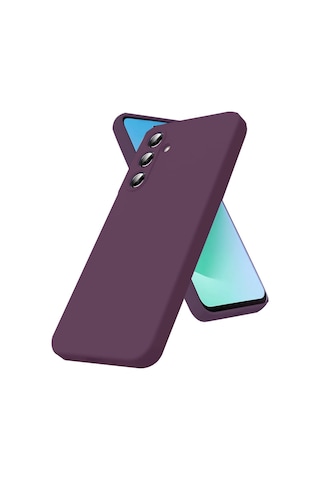 Samsung Galaxy A37 Uyumlu Kılıf Esnek Premium Yumuşak Silikon Telefon Kılıfı Kapak Mürdüm
