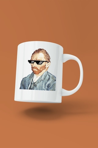 Thug Life Van Gogh Baskılı Porselen Kupa Çok Renkli