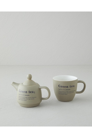 English Home Green Tea New Bone China Demlik Seti 300 Ml Yeşil Yeşil